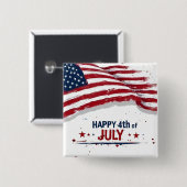 4. Juli - Künstlerische US-Flagge Farbe Spritzer Button (Vorne & Hinten)