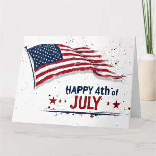 4. Juli - Künstlerische US-Flagge Farbe Spritzer Karte