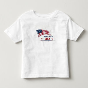 4. Juli - Künstlerische US-Flagge Farbe Spritzer Kleinkind T-shirt