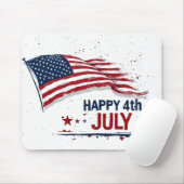 4. Juli - Künstlerische US-Flagge Farbe Spritzer Mousepad (Mit Mouse)