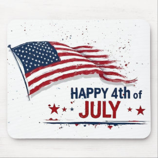 4. Juli - Künstlerische US-Flagge Farbe Spritzer Mousepad