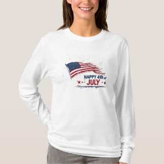 4. Juli - Künstlerische US-Flagge Farbe Spritzer T-Shirt