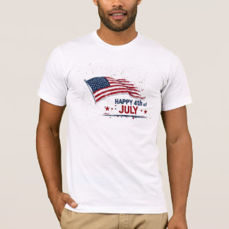 4. Juli - Künstlerische US-Flagge Farbe Spritzer T-Shirt