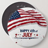 4. Juli - Künstlerische US-Flagge mit Farbklecksen Button (Vorne & Hinten)
