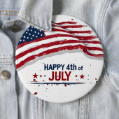 4. Juli - Künstlerische US-Flagge mit Farbklecksen Button (Beispiel)