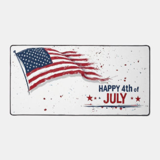 4. Juli - Künstlerische US-Flagge mit Farbklecksen Schreibtischunterlage