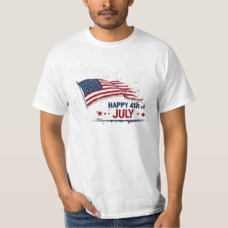 4. Juli - Künstlerische US-Flagge mit Farbklecksen T-Shirt