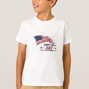 4. Juli - Künstlerische US-Flagge mit Farbklecksen T-Shirt