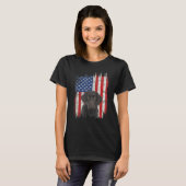 4. Juli Labrador American Flag Patriotic Choco T-Shirt (Vorne ganz)