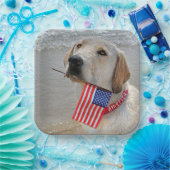 4. Juli Labrador Retriever mit Flagge Pappteller (Party)