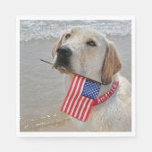 4. Juli Labrador Retriever mit Flagge Serviette (Vorderseite)
