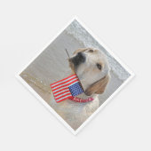 4. Juli Labrador Retriever mit Flagge Serviette (Ecke)