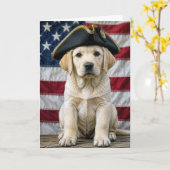 4. Juli Labrador Retriever Welpe Karte (Gelbe Blume)