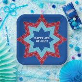 4. Juli Lace Red White Blue Pappteller (Party)