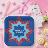 4. Juli Lace Red White Blue Pappteller (Party)