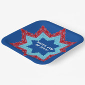 4. Juli Lace Red White Blue Pappteller (Gewinkelt)