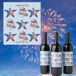 4. Juli "Land der Freie" Labels Weinetikett