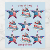 4. Juli "Land der Freie" Labels Weinetikett (Einzelnes Label)