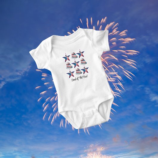 4. Juli "Land of the Free" Baby Bodysuit Baby Strampler