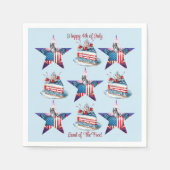 4. Juli "Land of the Free" Papier Napkins Serviette (Vorderseite)