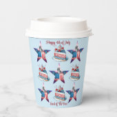 4. Juli "Land of the Free" Papiergruppen Pappbecher (Rückseite)