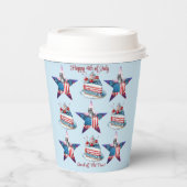 4. Juli "Land of the Free" Papiergruppen Pappbecher (Vorderseite)