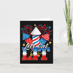 4. Juli Lasse Lit Fireworks Funny Patriotic Karte