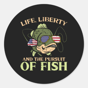 4. Juli Leben Freiheit Verfolgung Fisch Lustiger A Runder Aufkleber