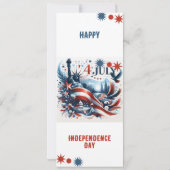 4. Juli Lebensmittel Feuerwerk Cookout Party Red B Einladung (Rückseite)