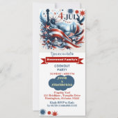 4. Juli Lebensmittel Feuerwerk Cookout Party Red B Einladung (Vorderseite)