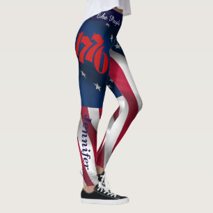 4. JULI Leggings - American Flag Your Name Parade