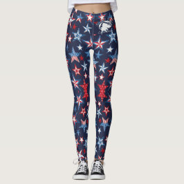 4. Juli Leggings mit weißem B&BE-Logo
