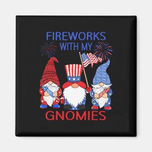 4. Juli Leopard Gnomes Firework American Usa W Magnet