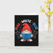 4. Juli Lesung Weißer Blauer Gnom liest Buch Karte (Gelbe Blume)