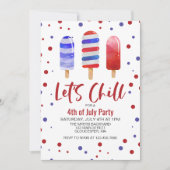 4. Juli Let's Chill Red White Blue Ice Pop Einladung (Vorderseite)