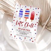 4. Juli Let's Chill Red White Blue Ice Pop Einladung