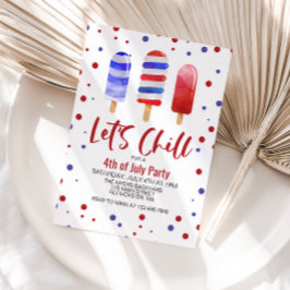 4. Juli Let's Chill Red White Blue Ice Pop Einladung