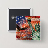 4. Juli Liberty Eagle Feuerwerk USA 250. Button (Vorne & Hinten)