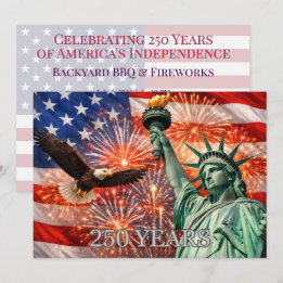 4. Juli Liberty Eagle Feuerwerk USA 250. Einladung