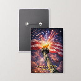 4. Juli Liberty Torch Feuerwerk USA 250. Button