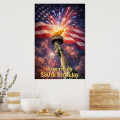 4. Juli Liberty Torch Feuerwerk USA 250. Poster (Küche)