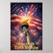 4. Juli Liberty Torch Feuerwerk USA 250. Poster (Vorne)