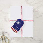 4. Juli Liebe Glitzern Red White & Blue Geschenkanhänger (Mit Garn)