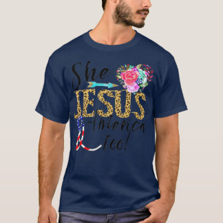 4. Juli Liebe sie Jesus und Amerika zu floral T-Shirt