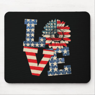 4. Juli Liebe Sonnenblume Patriotische amerikanisc Mousepad