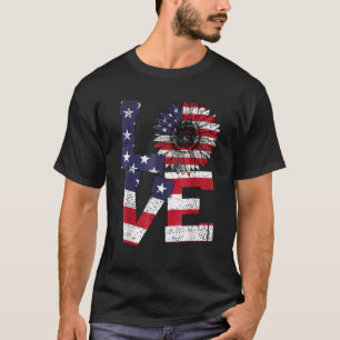4. Juli Liebe Sonnenblume Patriotische amerikanisc T-Shirt