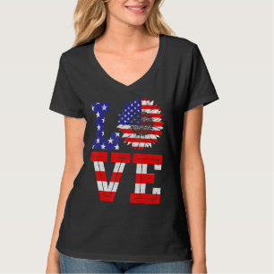 4. Juli Liebe Sonnenblume Patriotische amerikanisc T-Shirt