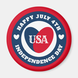 4. Juli Liebe USA Patriotischer Rot Weiß Blau Magn Magnet