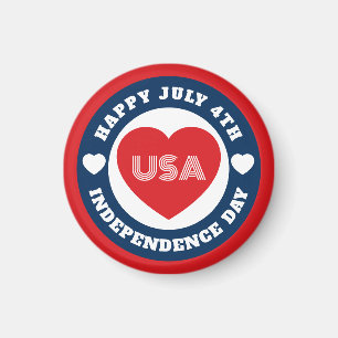 4. Juli Liebe USA Patriotisches Rot Weiß Blau Magnet