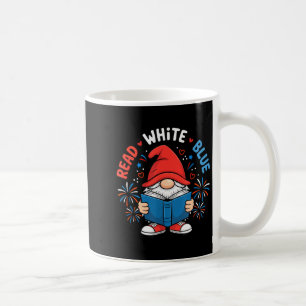 4. Juli Lies Weiß Blau Gnom Lesebuch Kaffeetasse